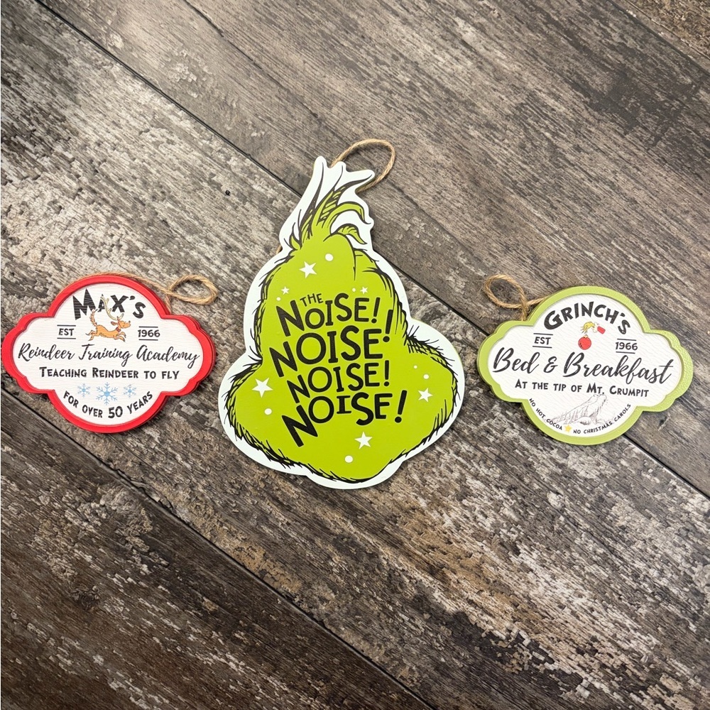 Grinch Green Noise, Max, and Grinch  Ornament Set